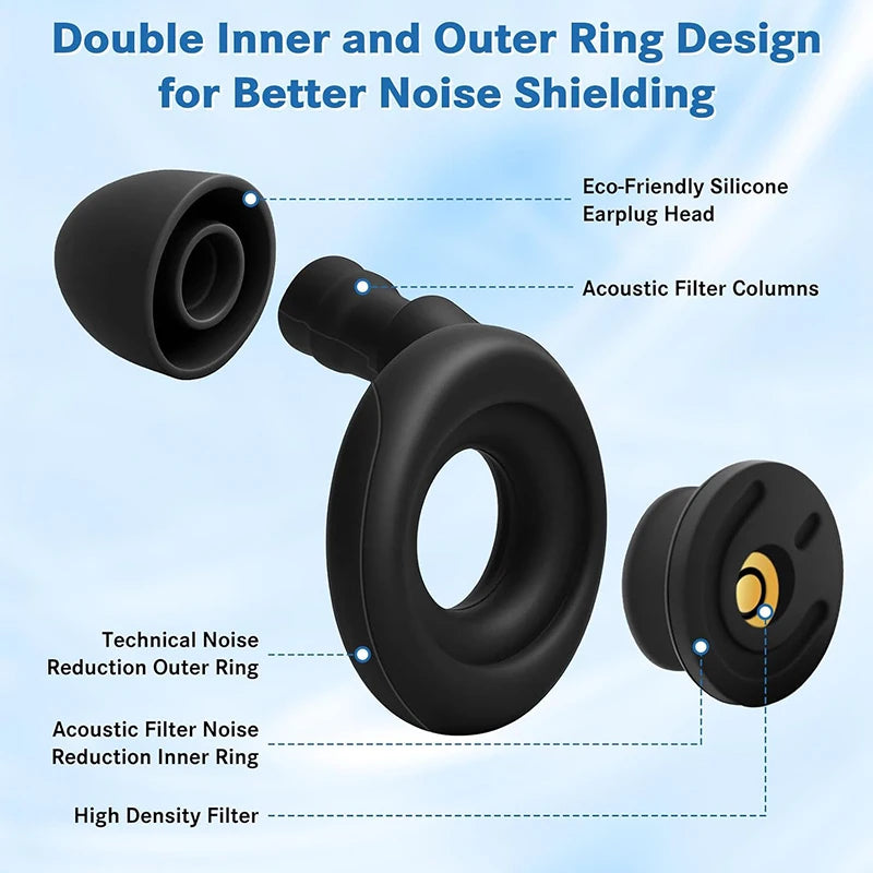 Ear Plugs for Noise Reduction Ear Protection Reusable Silicone Ear Plugs Swimming Ear Plug Sleeping